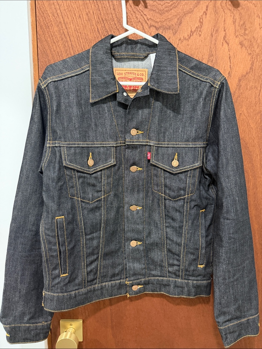 Vintage Y2K Levi’s 507 Rigid Denim Trucker Jacket XS Dark Wash 70507-0039